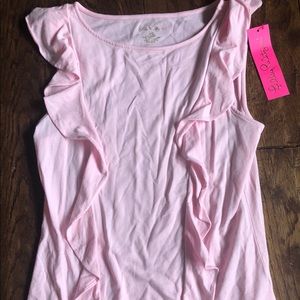 Lilly Pulitzer Pink Austen Ruffle Tank XS NWT